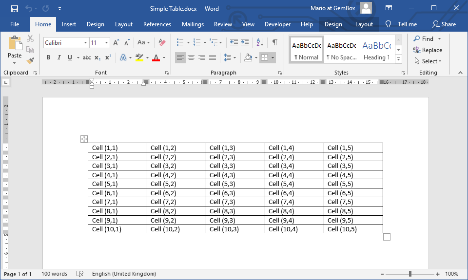 Create Tables in Word Documents Using C# and VB.NET