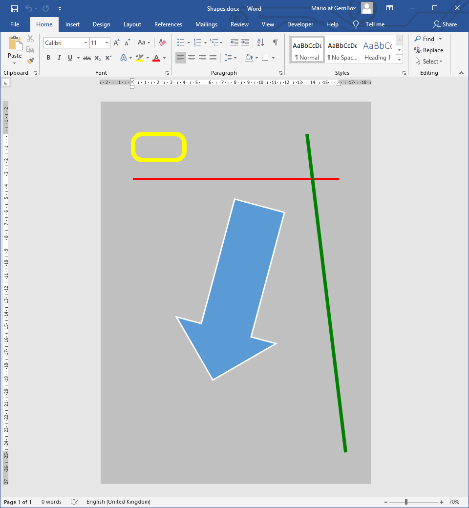 microsoft word how to use shapes to create template