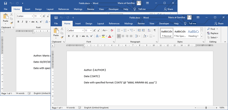 create form fields in word 2013