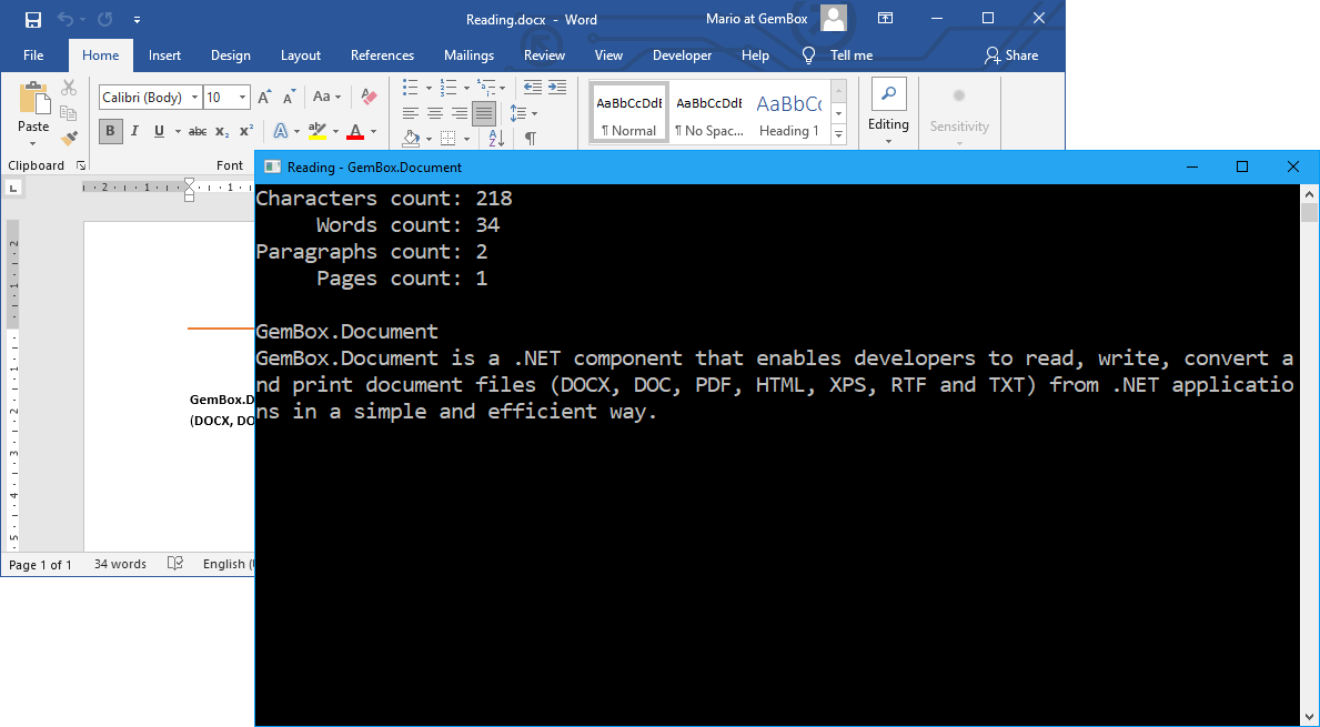 Open and read Word files in C# and VB.NET