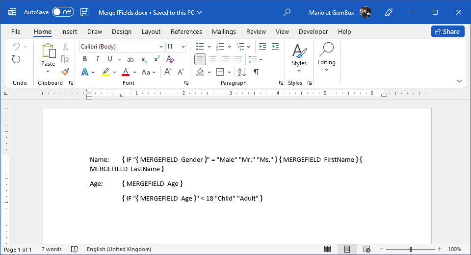 microsoft word text form fields