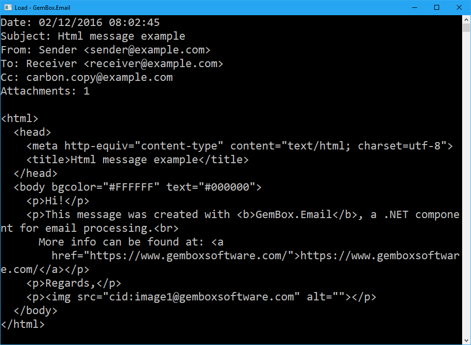 Load Email in C# and VB.NET