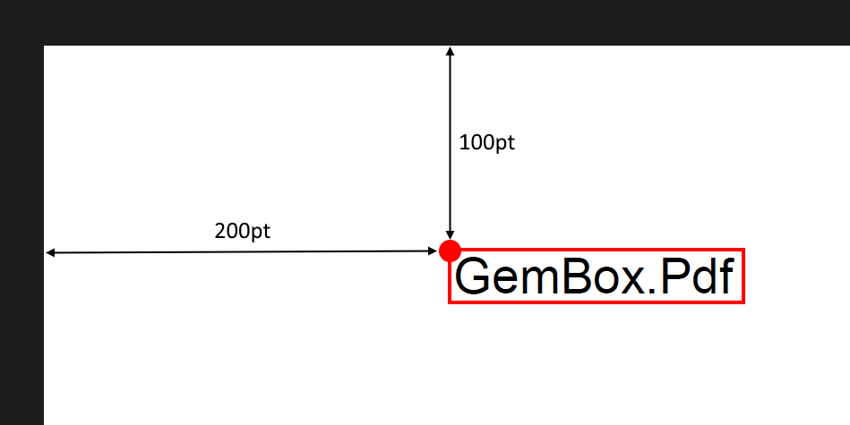 Positioning a text element inside a PDF file Top left text positioning inside a PDF file