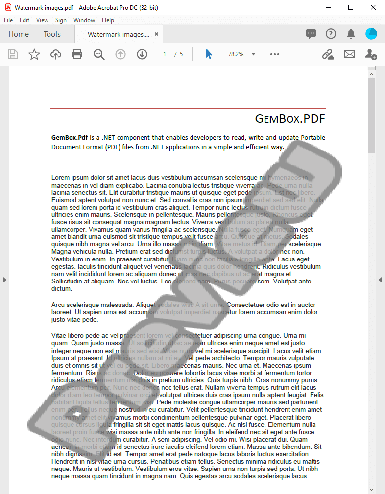 PDF file with watermark image added using GemBox.Pdf