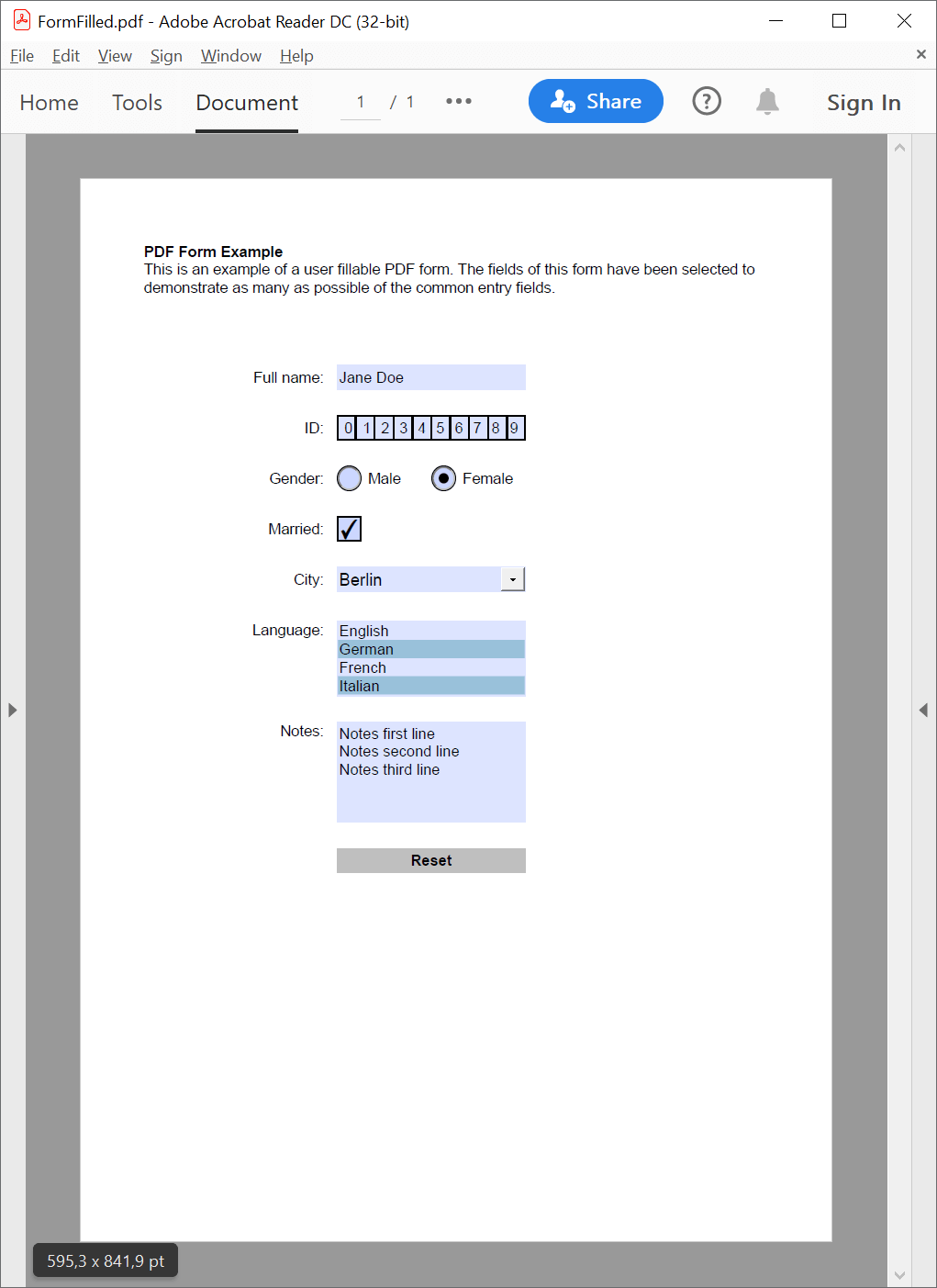 Fill in PDF interactive form fields from C# / VB.NET applications