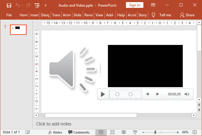 create a powerpoint presentation with audio