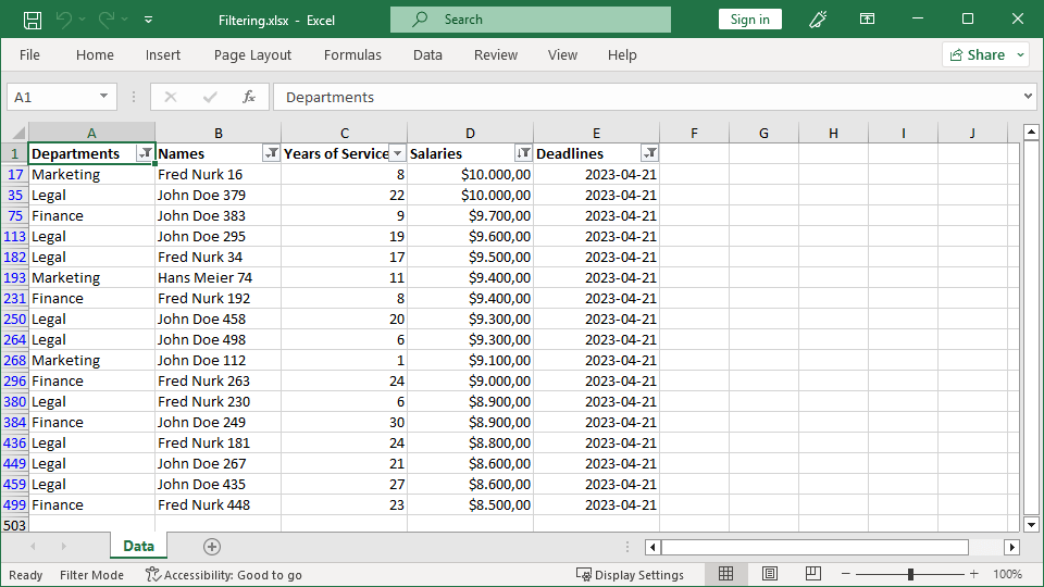 Excel Autofilter From C Vb Net Application