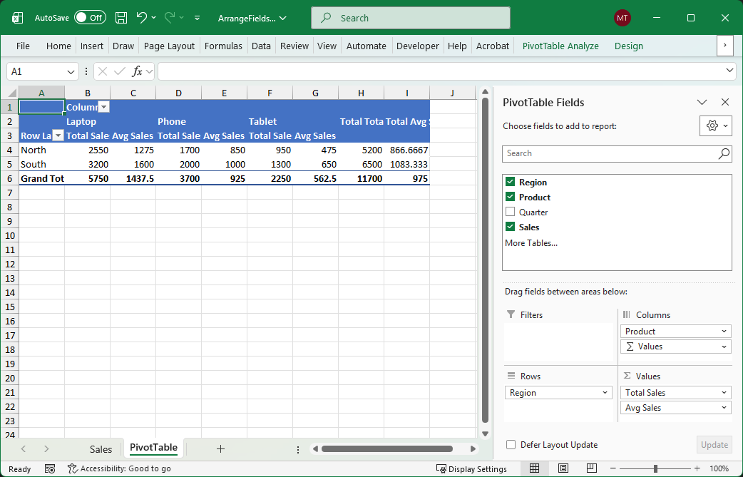 Create and work with Excel pivot tables in C# and VB.NET