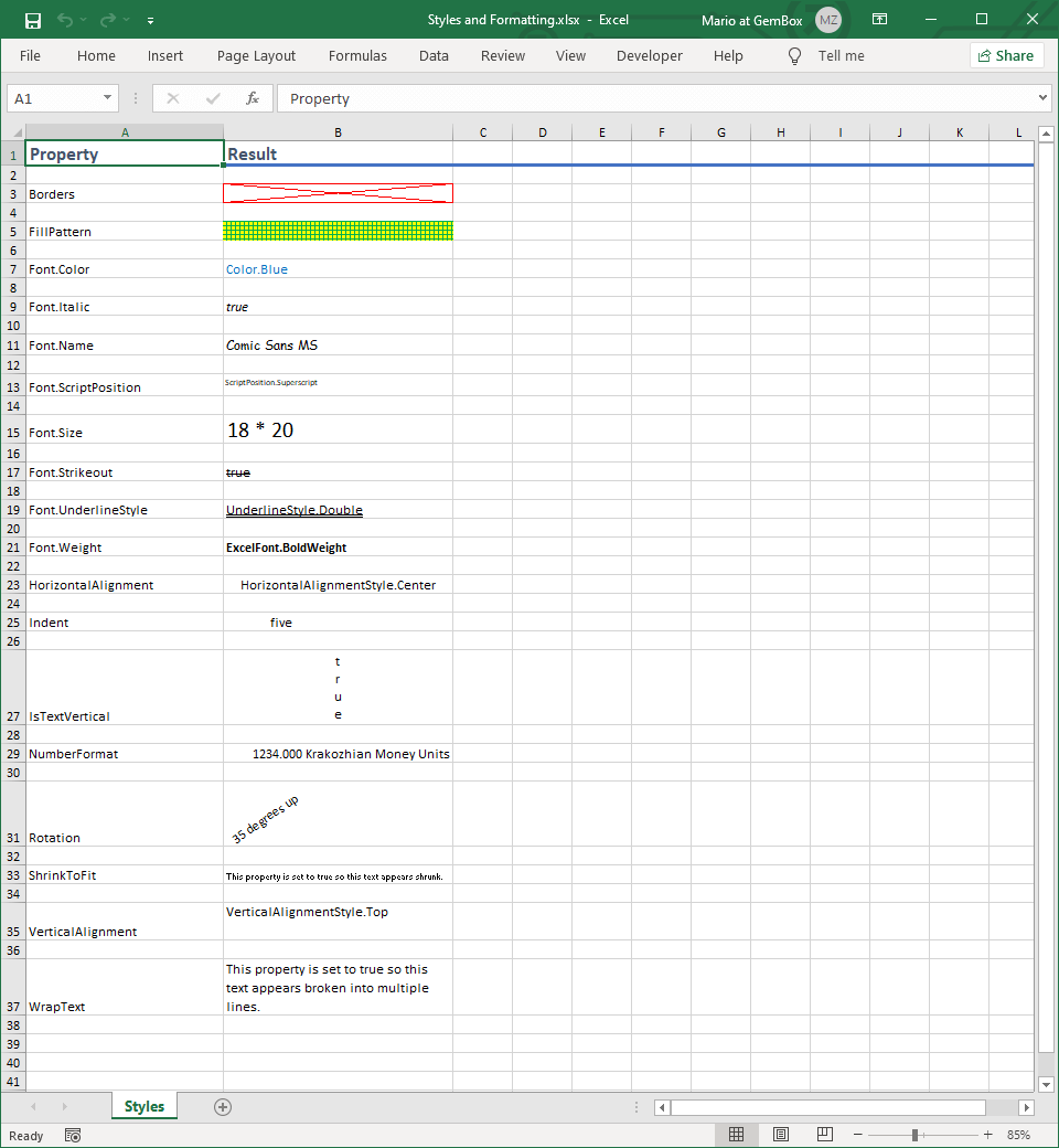 Excel Styles And Formatting In C And Vbnet 7645