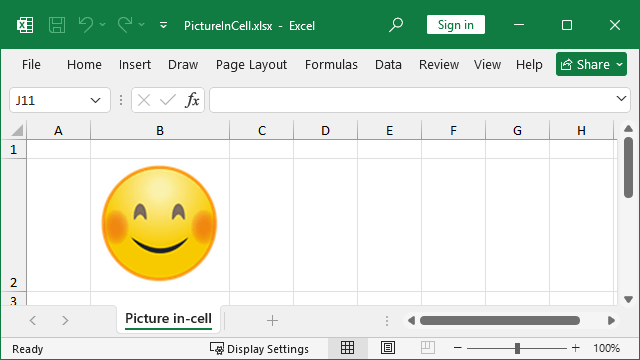 Screenshot of an image inside an Excel cell Adding images into individual Excel cells with C# and VB.NET