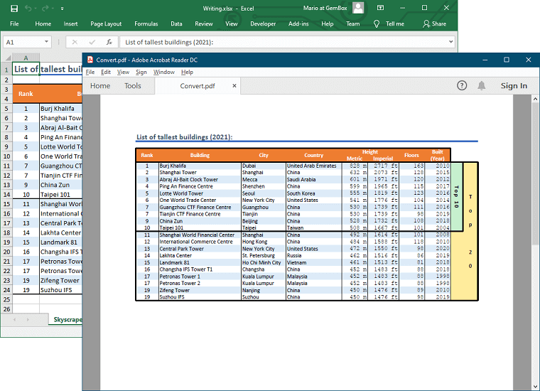 pdf to excel spreadsheet converter