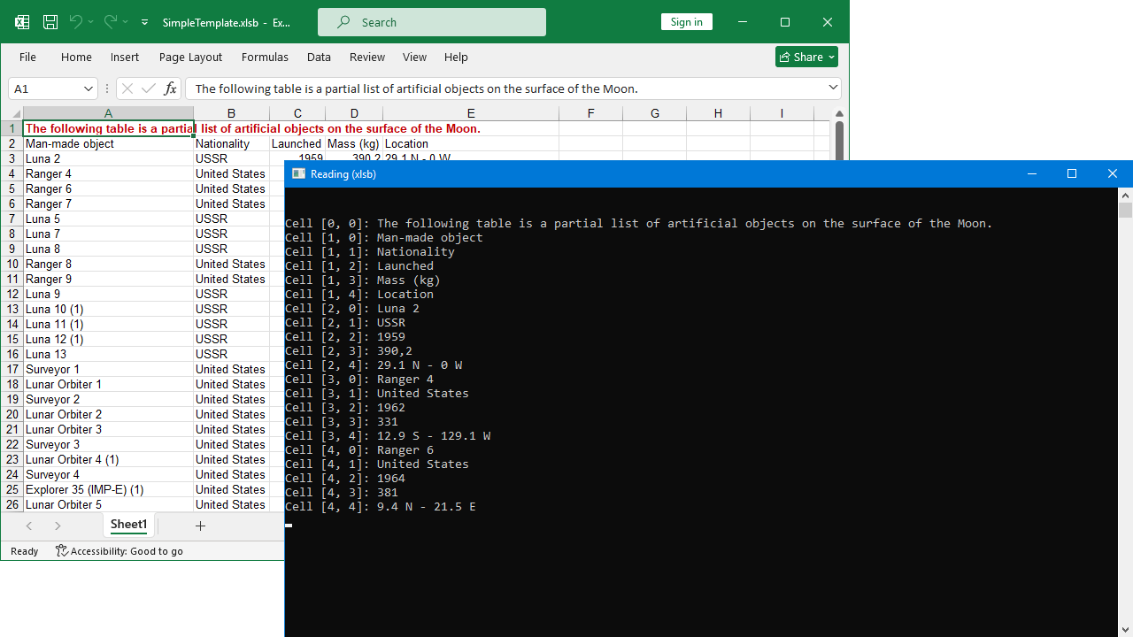 Cell information extracted from an XLSB file using GemBox.Spreadsheet