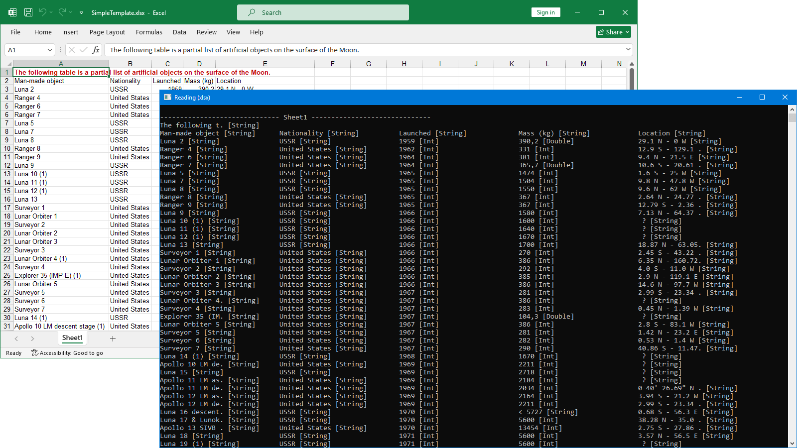 All XLSX cell values read with GemBox.Spreadsheet