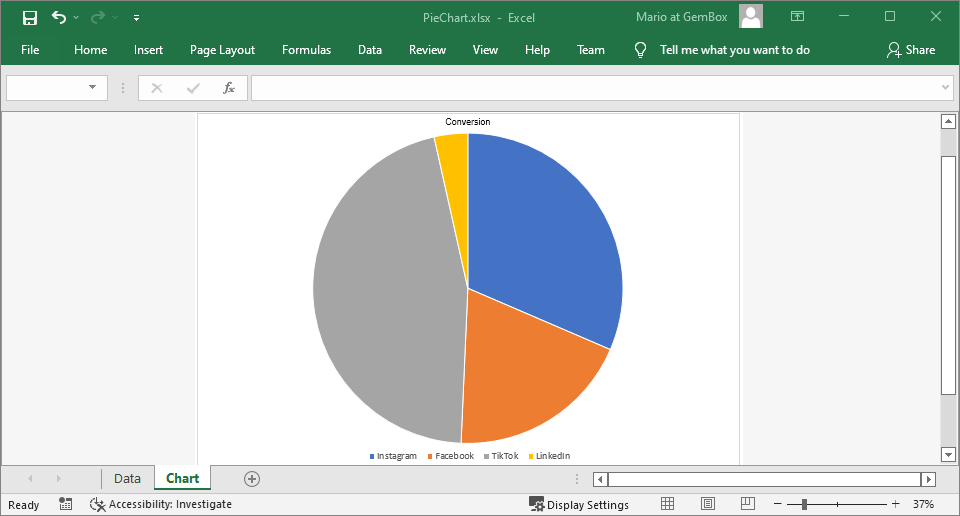 create a pie chart in c#