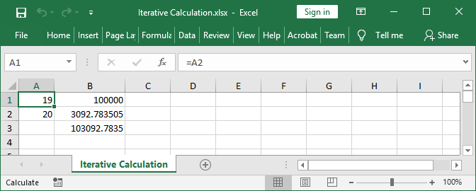 Iteration calculation deals